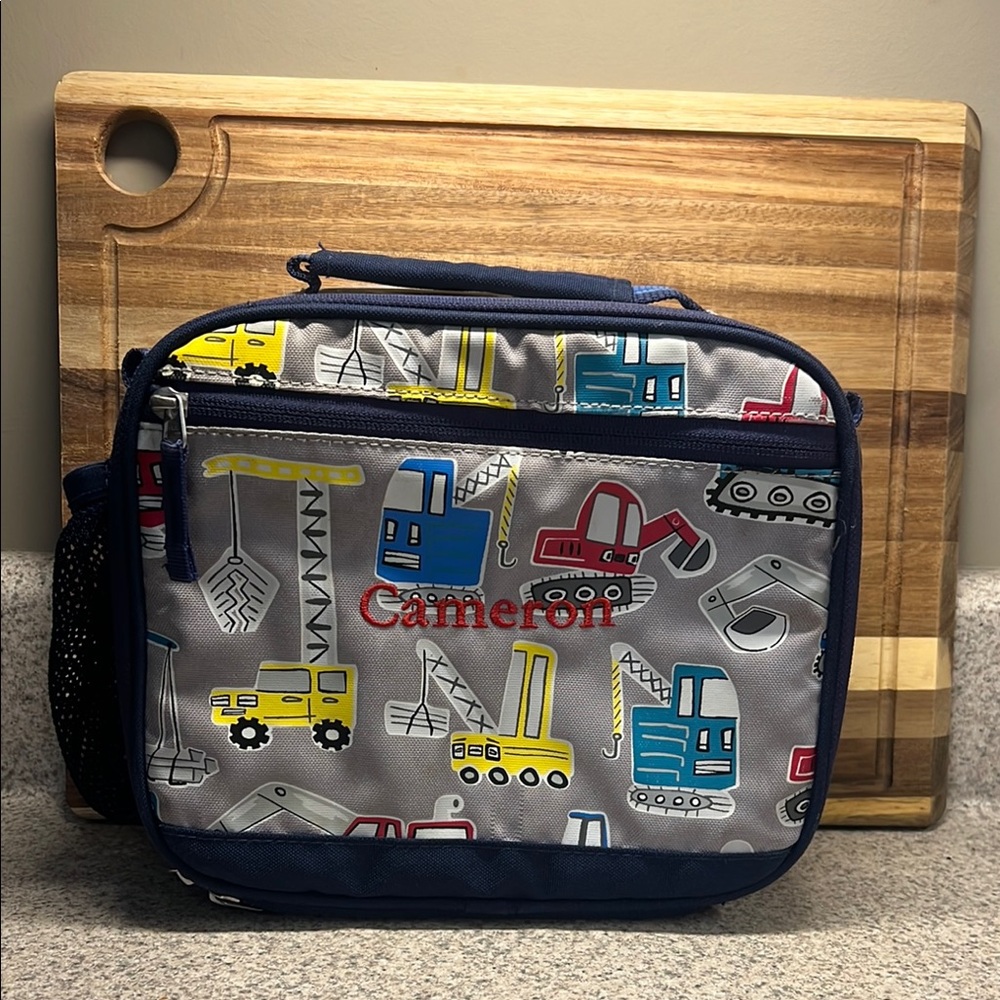 Pottery Barn Kids Construction Lunch Bag - Blue, Gray, Red, Yellow